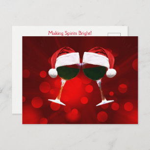 Holiday Toasting Funny Wine  Postkarte