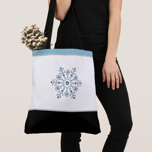 Holiday Tote Bag Blue Schneeflocke (Von Nahem)