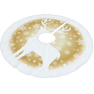Holiday Tree Skirt Deer Polyester Weihnachtsbaumdecke