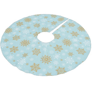 Holiday Tree Skirt Snowflakes Polyester Weihnachtsbaumdecke