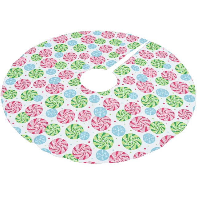 Holiday Tree Skirt Snowflakes Polyester Weihnachtsbaumdecke (Schrägansicht)