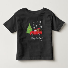Holiday Tree Vintag LKW Frohe Weihnachtsfamilie Kleinkind T-shirt