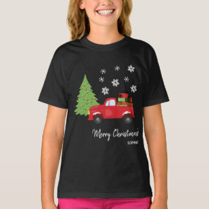 Holiday Tree Vintag LKW Frohe Weihnachtsfamilie T-Shirt