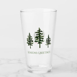 Holiday Trio of Trees Glass Tumbler