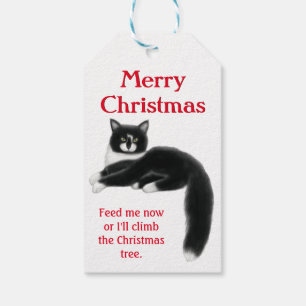 Holiday Tuxedo Katzen Weihnachtsgeschenke Tags Geschenkanhänger