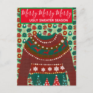 Holiday Ugly Sweater individuelle Themeneinladung Postkarte