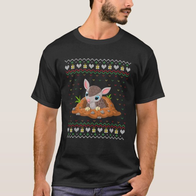 Holiday Ugly Xmas Design Funny Armadillo Lovers Ch T-Shirt (Vorderseite)