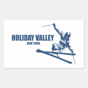 Holiday Valley Resort Skifahrer Rechteckiger Aufkleber