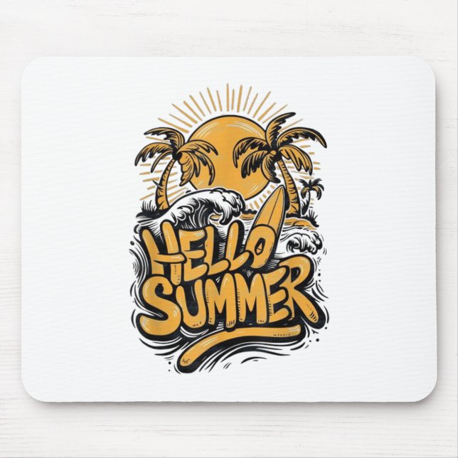 Holiday Vibe Hello Summer Sunshine Beach Bean Mousepad (Vorne)