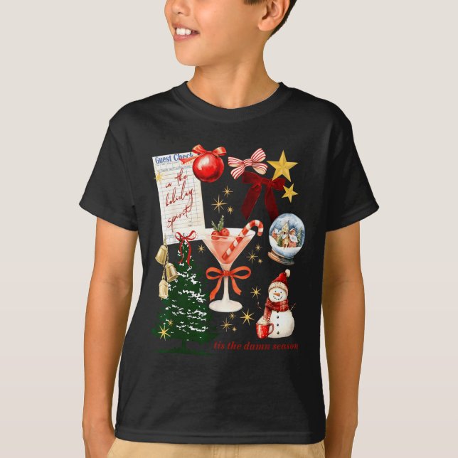 Holiday Vibes In The Holiday Srit Christmas Funny  T-Shirt (Vorderseite)
