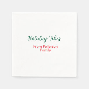 Holiday Vibes red Weihnachten fügen Familiennamen Serviette