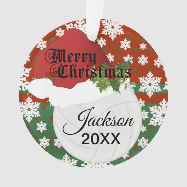 Holiday Volleyball Design | DIY Name Ornament (Vorderseite)