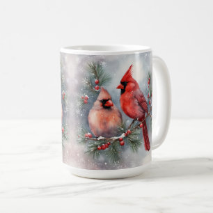 Holiday Watercolor Kardinal Pair Kaffeetasse
