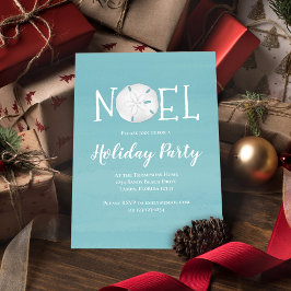 Holiday Watercolor Türkis Sand Dollar QR Code Einladung