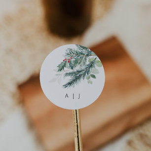 Holiday Wedding Monogram Fevor Sticker