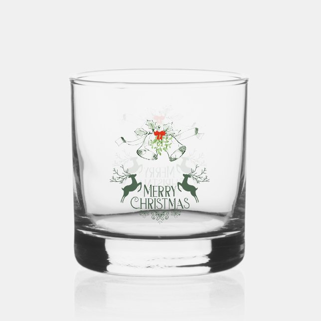 Holiday Whiskey Glass Set – Merry & Bright Barware Whiskyglas (Vorderseite)