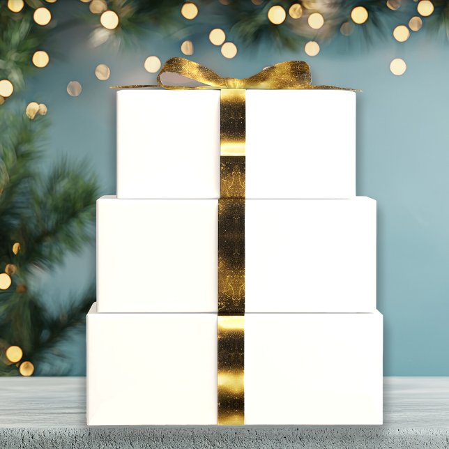 Holiday White Solid Color Geschenkpapier Set (Von Creator hochgeladen)