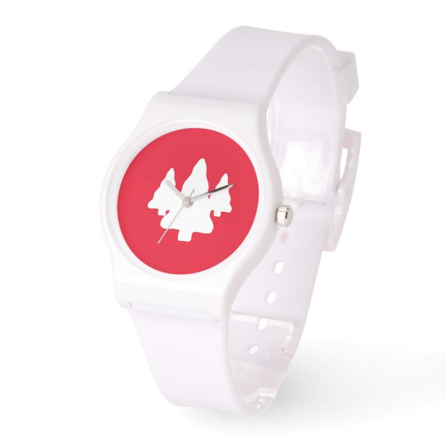 Holiday White Trees Red eWatch Armbanduhr (Winkel)