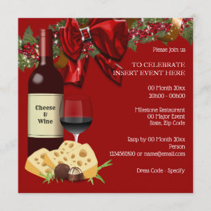 Holiday wine cheese Party Familiencocktail Einladung
