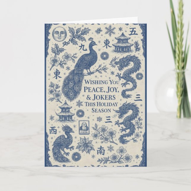 Holiday & Winter Mahjong Toile Cards Karte (Vorderseite)