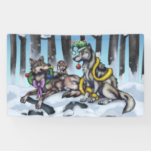 Holiday Wolves Banner