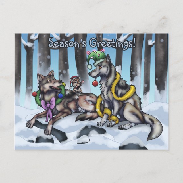 Holiday Wolves Postkarte (Vorderseite)
