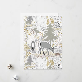 Holiday Woodland Forest Animals Feiertagskarte