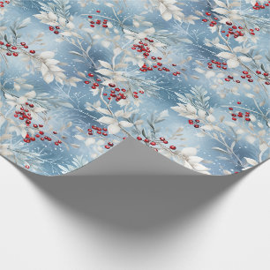 Holiday Wrapping Paper Blue Mattiert Holly Geschenkpapier