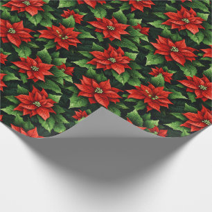 Holiday Wrapping Paper Poinsettias Geschenkpapier