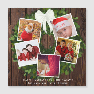 Holiday Wreath 5 Foto Holiday Card Magazin Magnetkarte