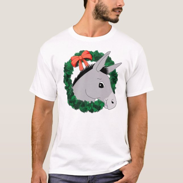 Holiday Wreath Donkey T-Shirt (Vorderseite)