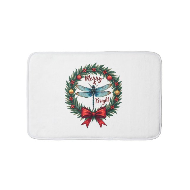 Holiday Wreath Dragonfly Badematte (Vorderseite)