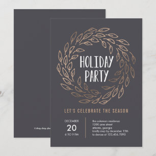 Holiday Wreath EDITABLE FARBE Party Einladung