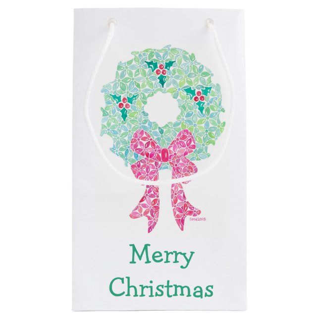 Holiday Wreath Geschenk Beutel von Sue Weidlich Kleine Geschenktüte (Rückseite)
