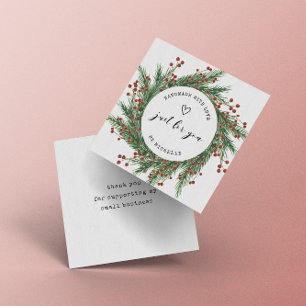 Holiday Wreath Handmade mit Liebe Script Vielen Da Begleitkarte