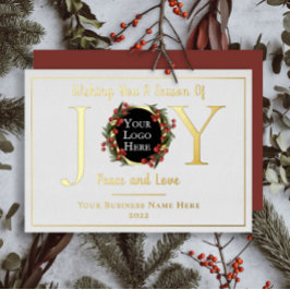 Holiday Wreath Joath Peace and Liebe Business Logo Folien Feiertagskarte