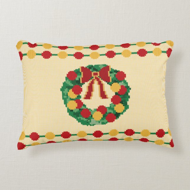 Holiday Wreath Knit Dekokissen (Vorderseite)