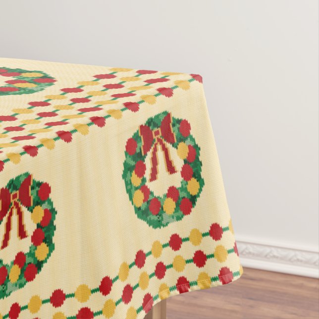 Holiday Wreath Knit Tischdecke (Beispiel)
