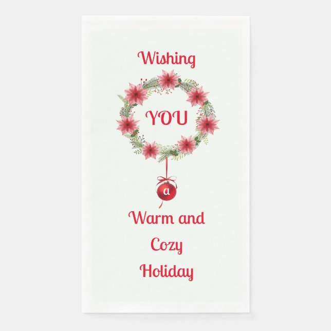 Holiday Wreath Paper Guest Tower Serviette (Vorderseite)