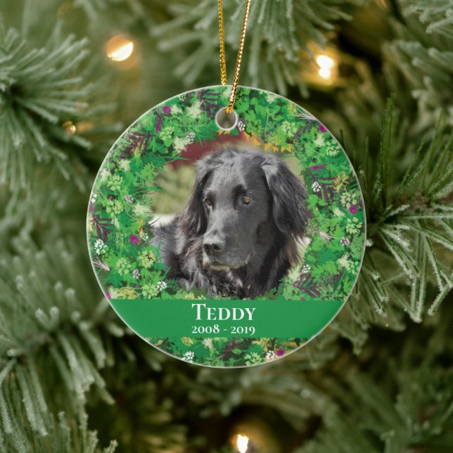 Holiday Wreath Pet Keramik Ornament (Baum)