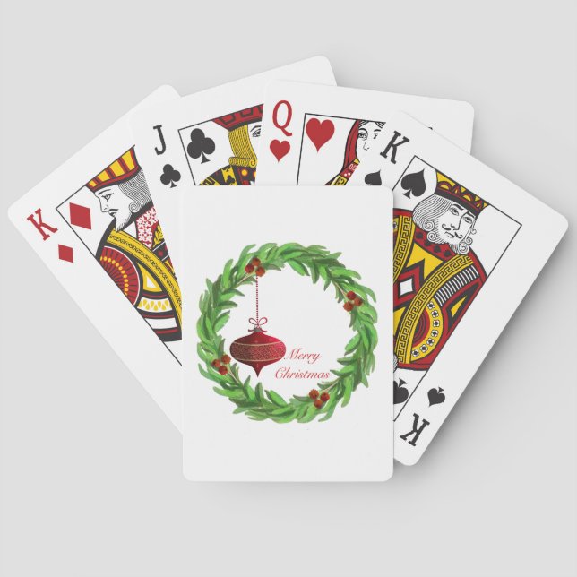 Holiday Wreath Playing Cards Frohe Weihnachten Spielkarten (Rückseite)
