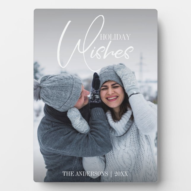 Holiday wünscht Christmas Tabletop Plaque Fotoplatte (Vorderseite)