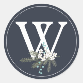 Holiday wünscht Monogram Christmas Umschlag Aufkle Runder Aufkleber