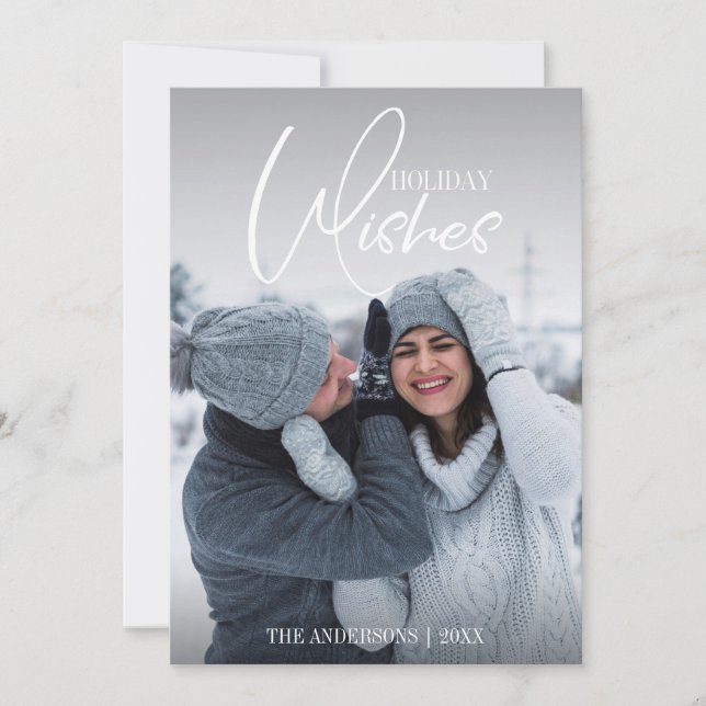 Holiday wünscht Weihnachts-Fotokarte Feiertagskarte (Vorderseite)