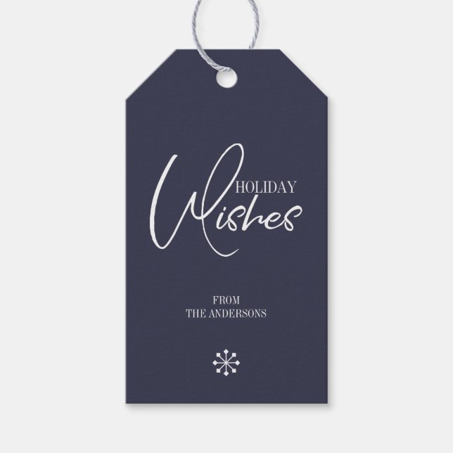 Holiday wünscht Weihnachtsgeschenk Tag Geschenkanhänger (Vorderseite)