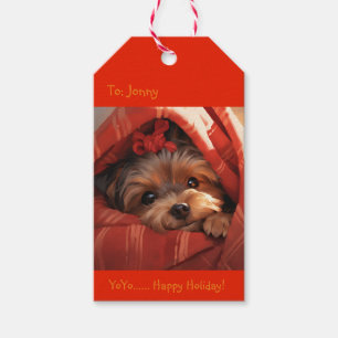 Holiday Yorkshire Terrier Geschenkanhänger