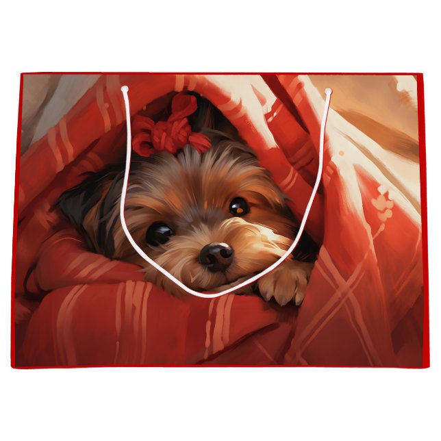 Holiday Yorkshire Terrier Große Geschenktüte (Vorderseite)