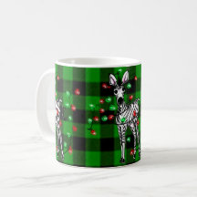Holiday Zebra, grüner Tartan, blinkende Lichter