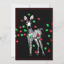 Holiday Zebra, rote, grüne Weihnachtsleuchten