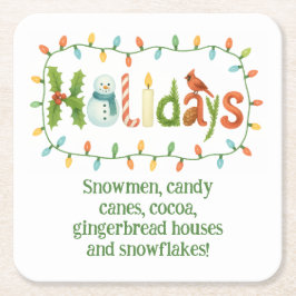 Holidays designed Christmas Rechteckiger Pappuntersetzer